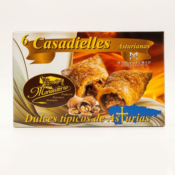 Casadielles Asturianas Artesanales de Monasterio, caja, vista frontal