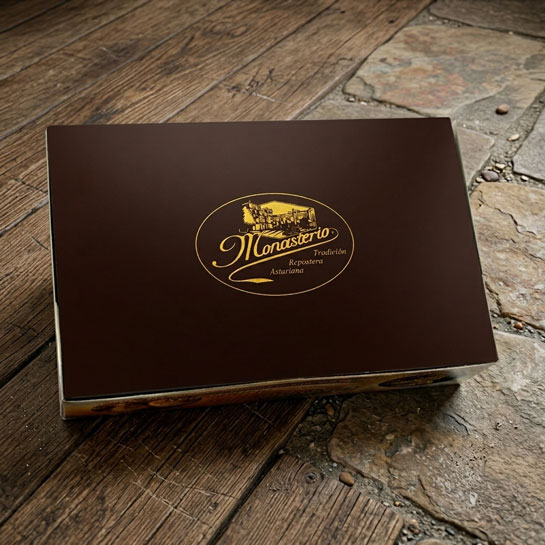 Casadielles Asturianas Artesanales de Monasterio, caja, vista trasera