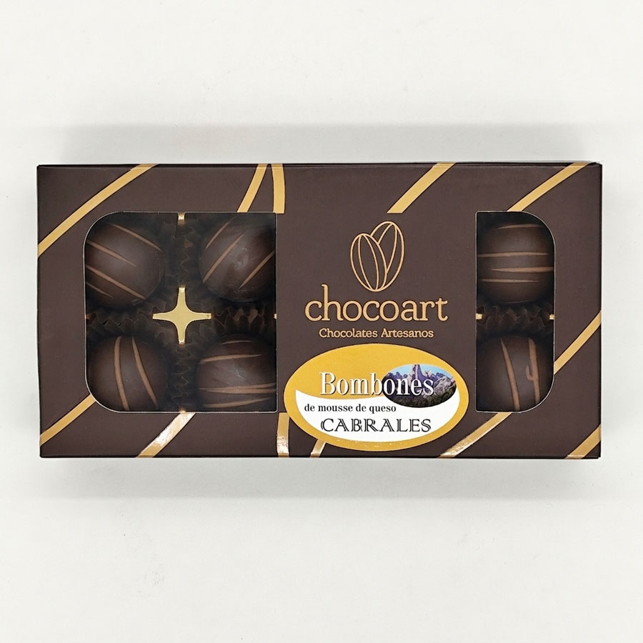 La Casuca de Mariván, bombones de chocolate con mousse de queso de cabrales