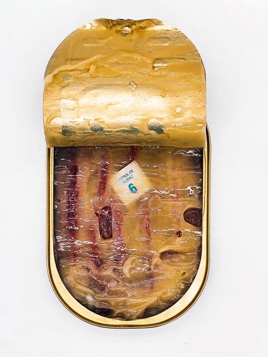 Filetes de Anchoa en Mantequilla Pasiega - Conservas Catalina (110g) - vista aérea lata abierta