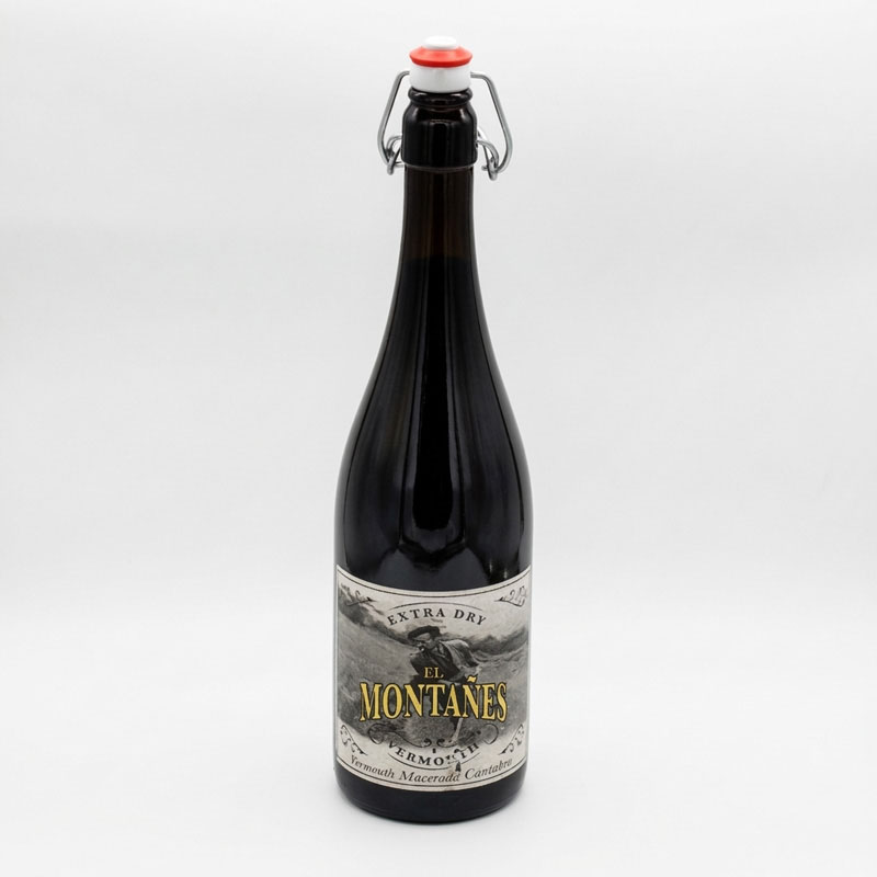 Vermouth El Montañés Extra Dry, botella vista delantera