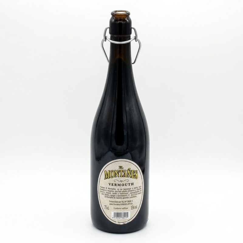 Vermouth El Montañés Extra Dry, botella vista trasera