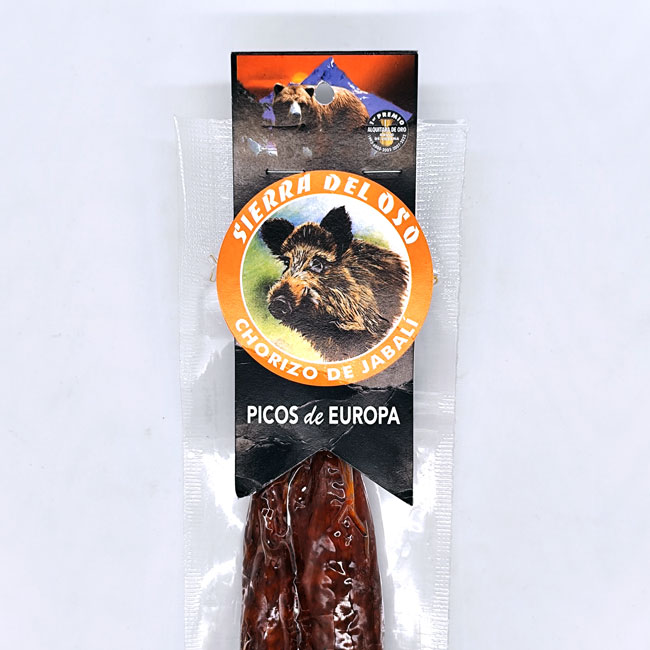 Chorizo de Jabalí Sierra del Oso, etiqueta vista delantera