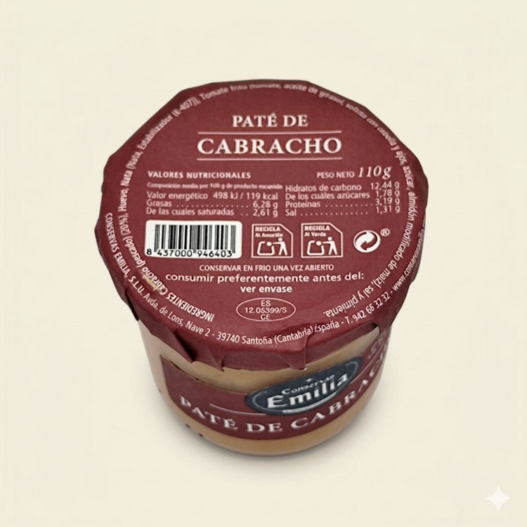 Paté de Cabracho Conservas Emilia, vista tapa