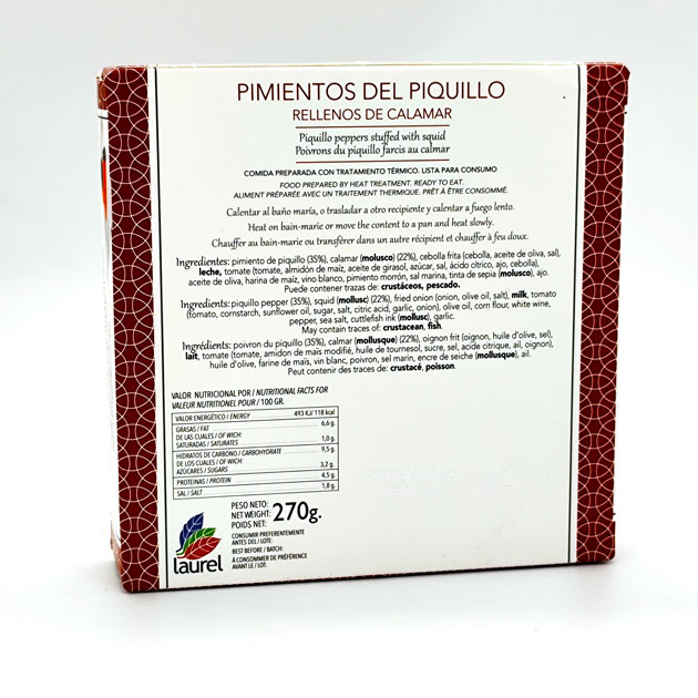 La Casuca de Marivan - Pimientos del Piquillo rellenos de calamar - Conservas Laurel