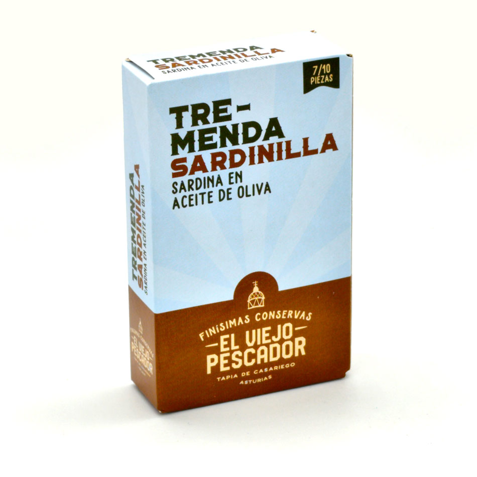 Sardinillas Aceite Oliva Viejo Pescador (caja frontal)