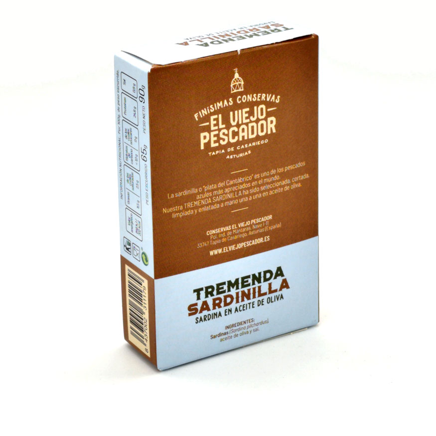 Sardinillas Aceite Oliva Viejo Pescador (caja posterior)