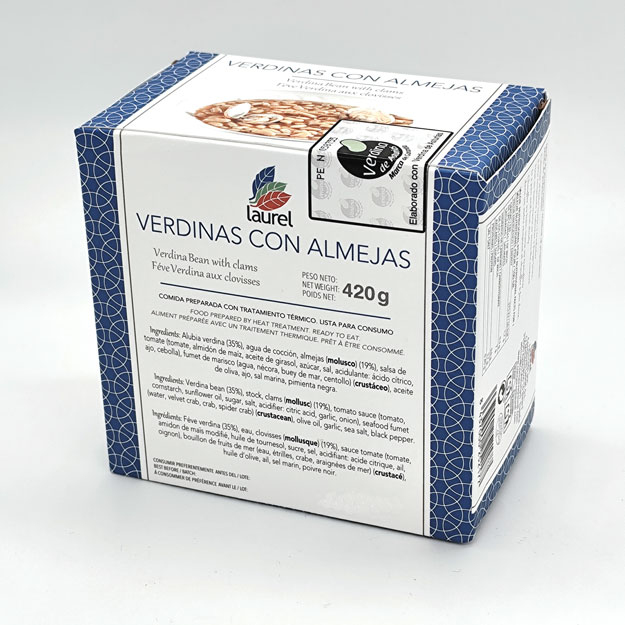 La Casuca de Marivan - Verdinas Almejas Conservas Laurel (caja posterior)